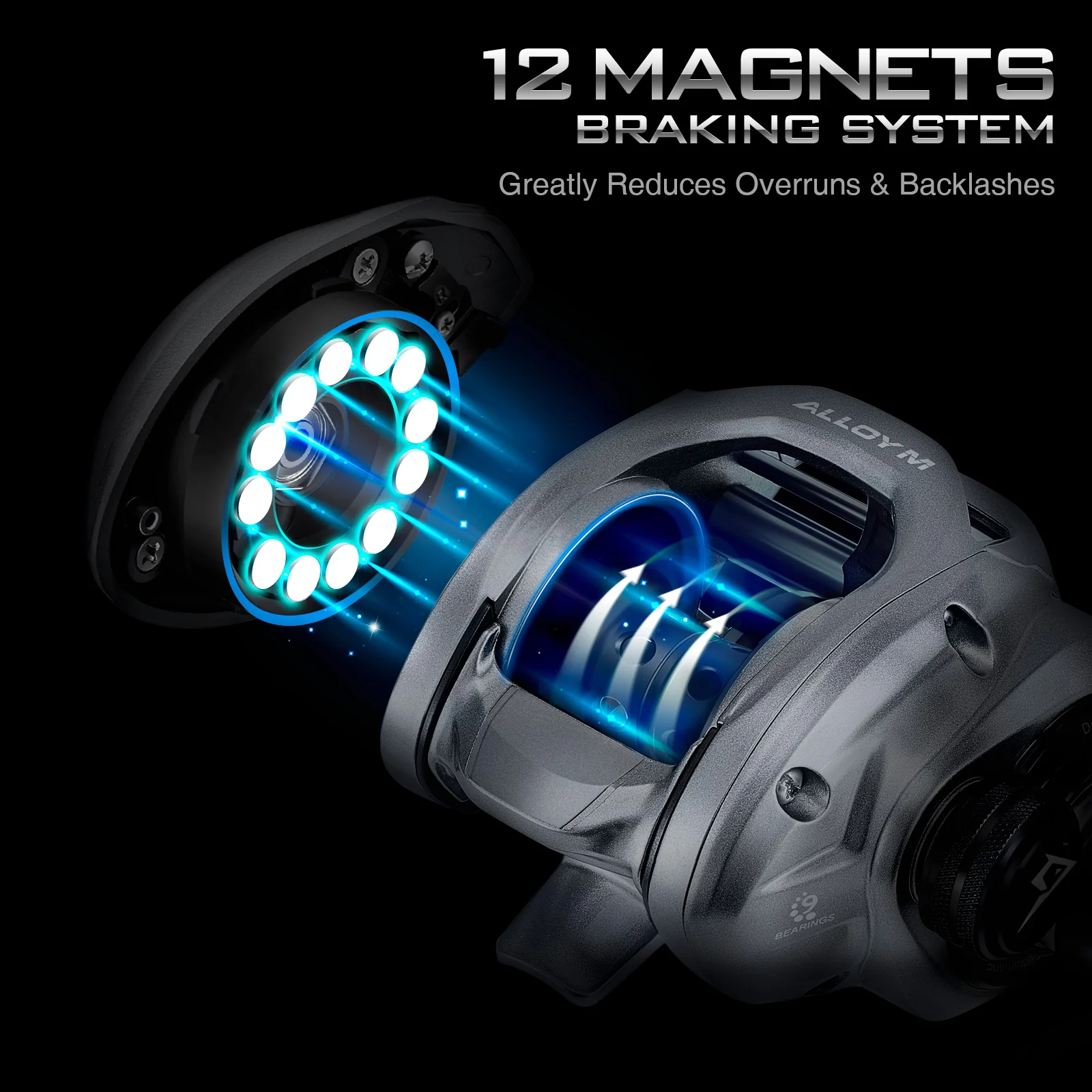 Piscifun® Alloy M Baitcasting Reel, Low Profile Saltwater Casting Fishing Reel Baitcaster - Image 5