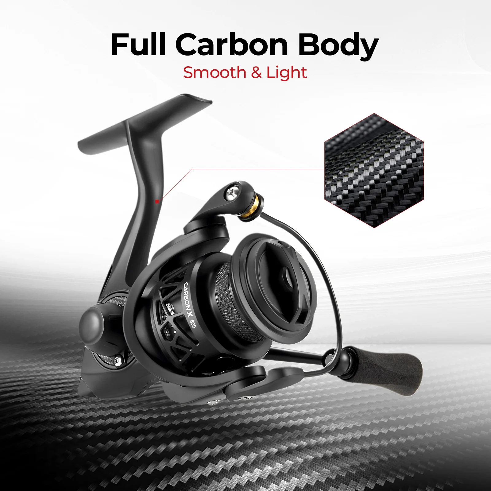 Piscifun® Carbon X Spinning Reel Size 500 1000 for Ice Fishing - Image 5