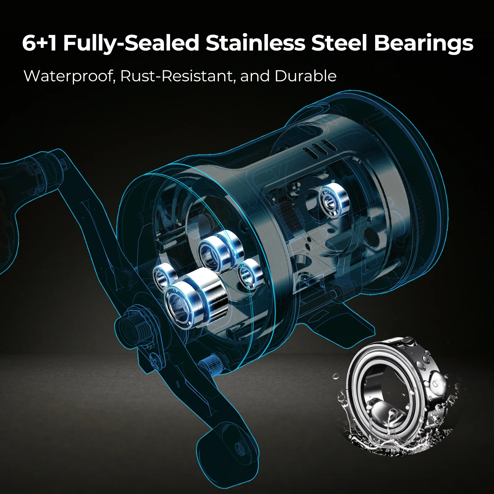 Piscifun® Chaos Pro CNC Baitcasting Reels and LED LumiCat II Casting Rods Combo - Image 6