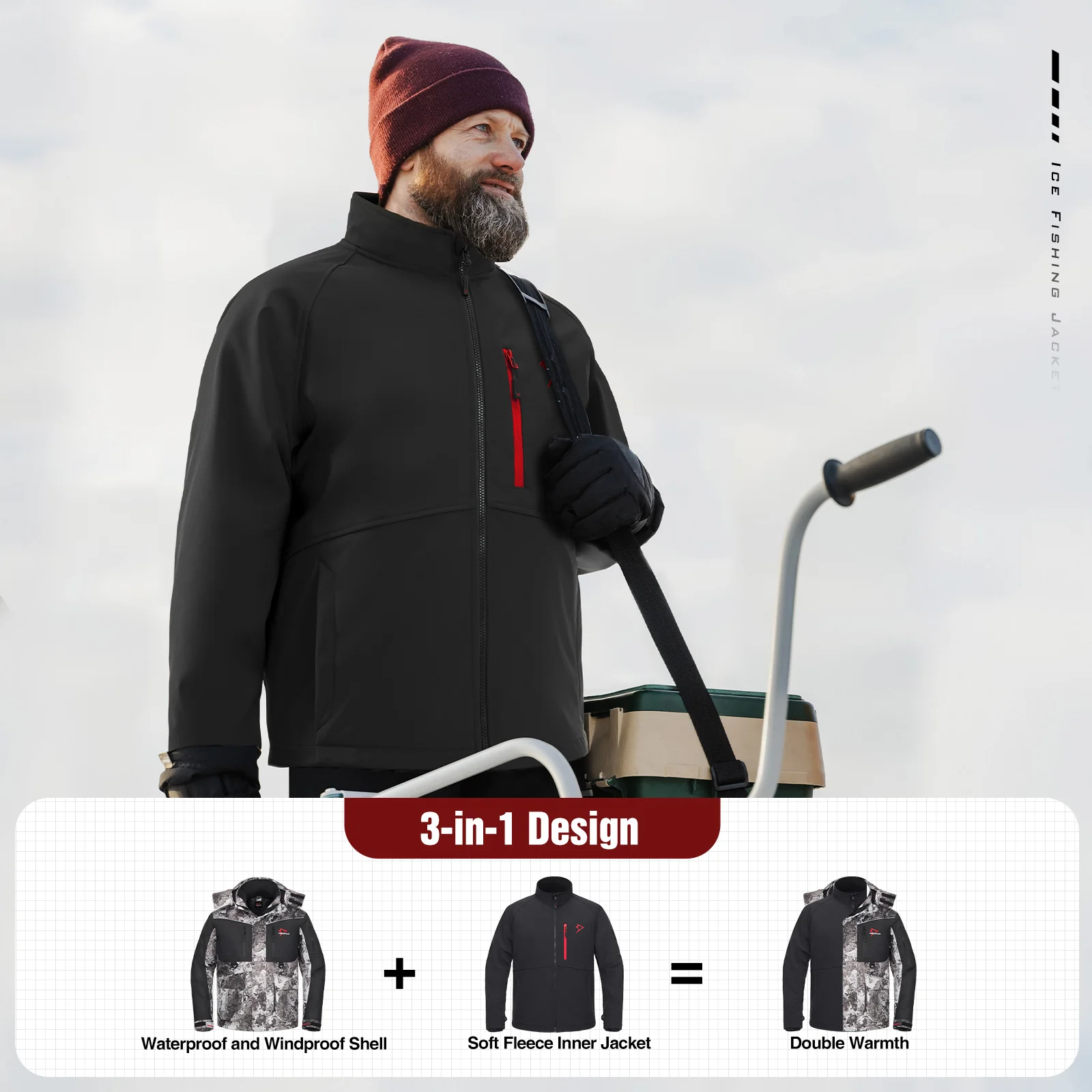 Piscifun Ice Fishing 3-in-1  Jacket Waterproof Fishing Jackets - Image 3