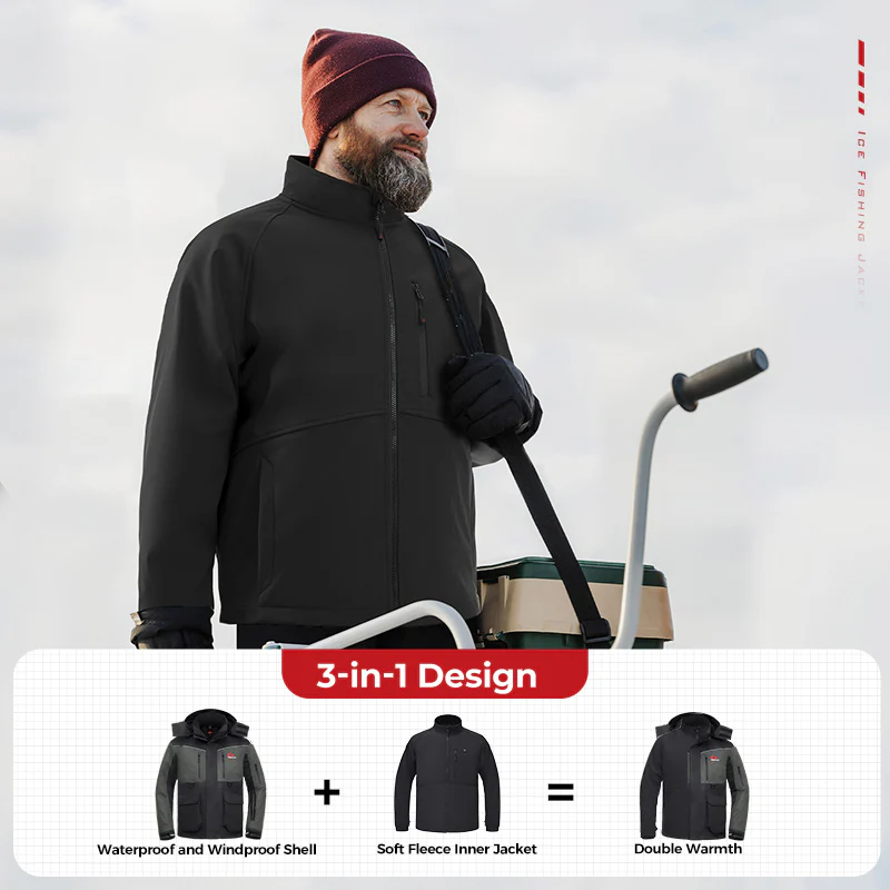 Piscifun Ice Fishing Suit,3 in 1  Heated Jacket,Waterproof Fishing Bib - Image 25