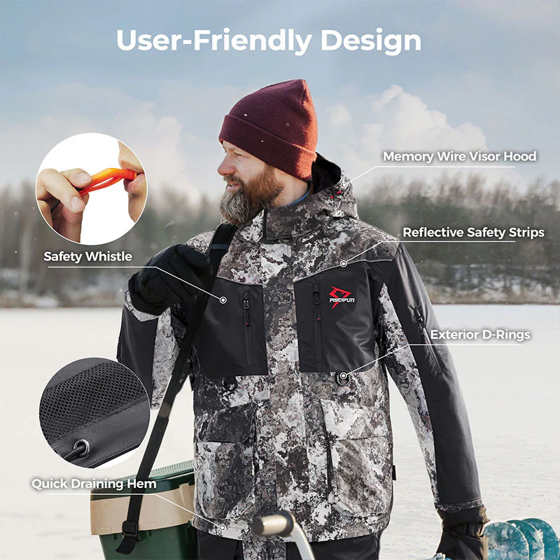 Piscifun Ice Fishing Suit,3 in 1  Heated Jacket,Waterproof Fishing Bib - Image 27