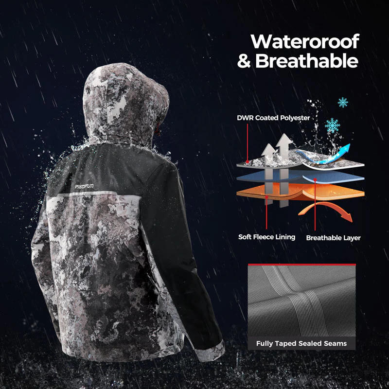 Piscifun Ice Fishing Suit,3 in 1  Heated Jacket,Waterproof Fishing Bib - Image 28