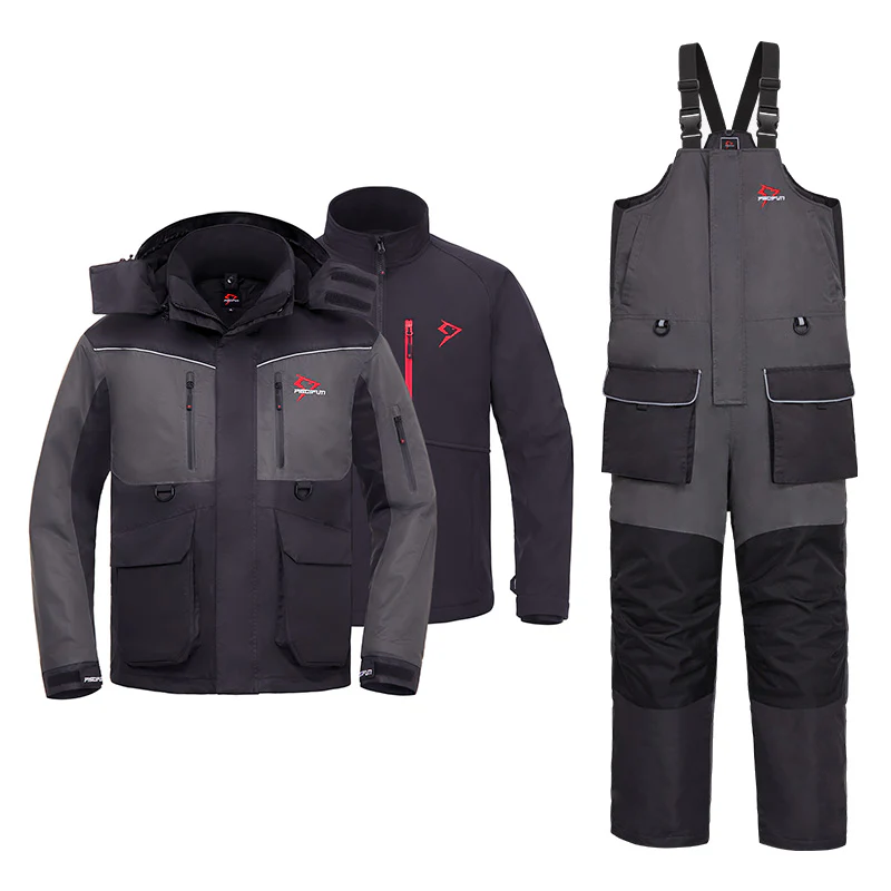 Piscifun Ice Fishing Suit,3 in 1 Jacket,Waterproof Fishing Bib With Flotation Technology - Image 28