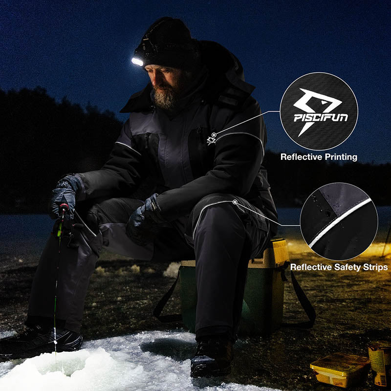 Piscifun Ice Fishing Suits, Insulated Jacket & Bibs Waterproof With Flotation Technology - Image 6