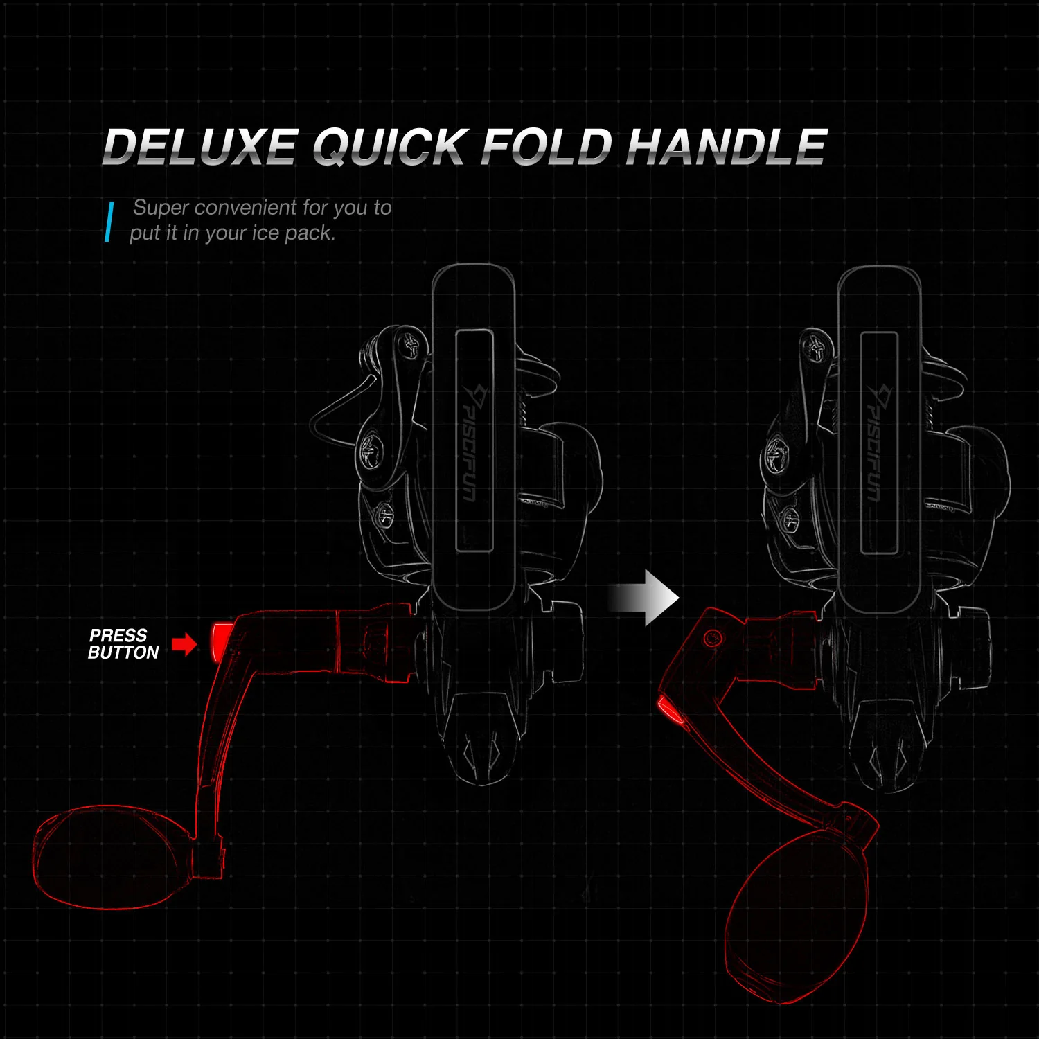 Piscifun® ICX 5 Ice Fishing Reel Quick Folding Handle - Image 4