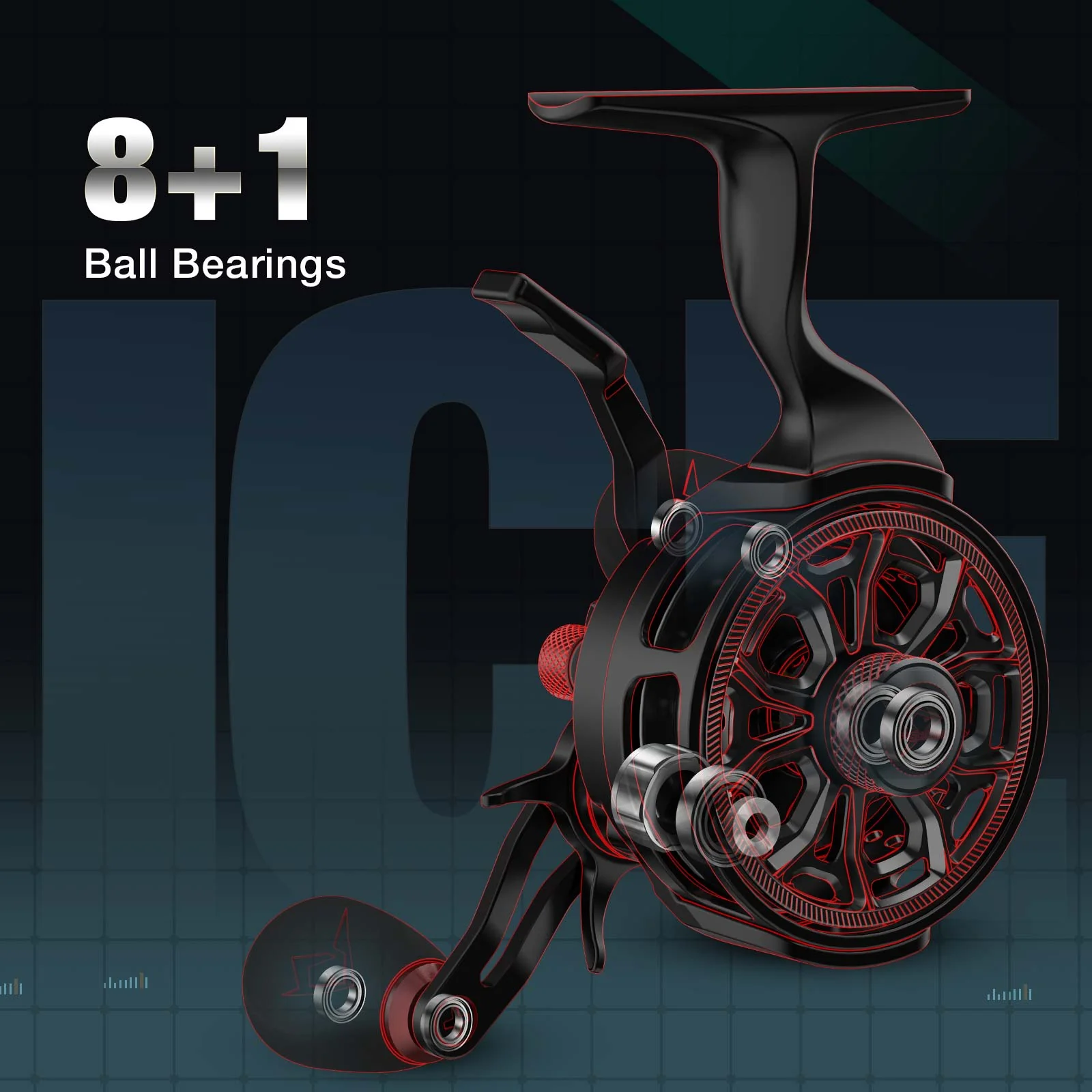 Piscifun® ICX Carbon Ice Fishing Reel, Structure Upgrade Magnetic Drop System Inline Ice Fishing Reel - Image 12