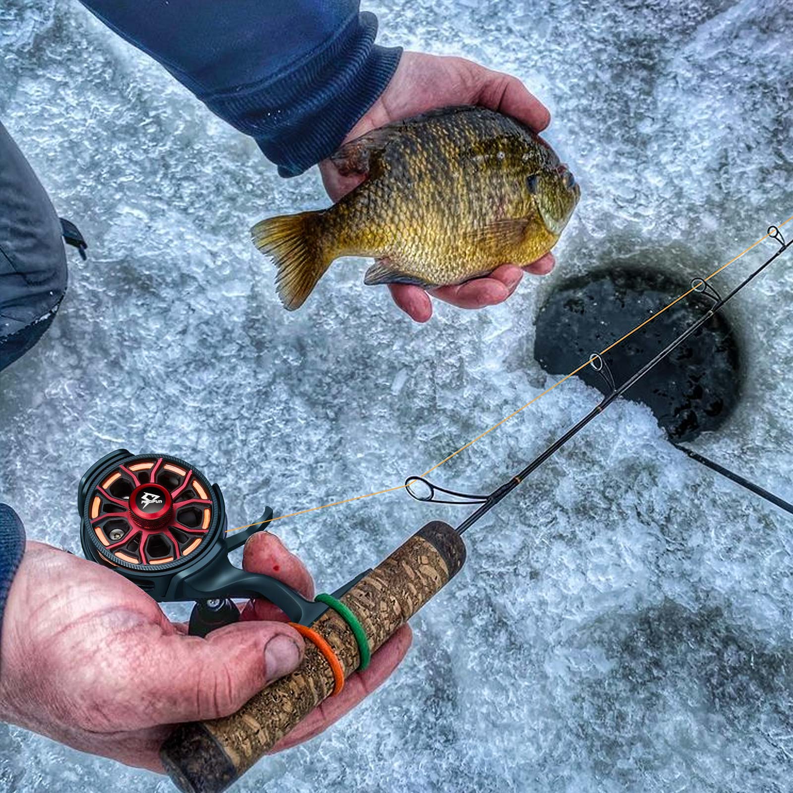 Piscifun® ICX Carbon Ice Fishing Reel, Structure Upgrade Magnetic Drop System Inline Ice Fishing Reel - Image 8